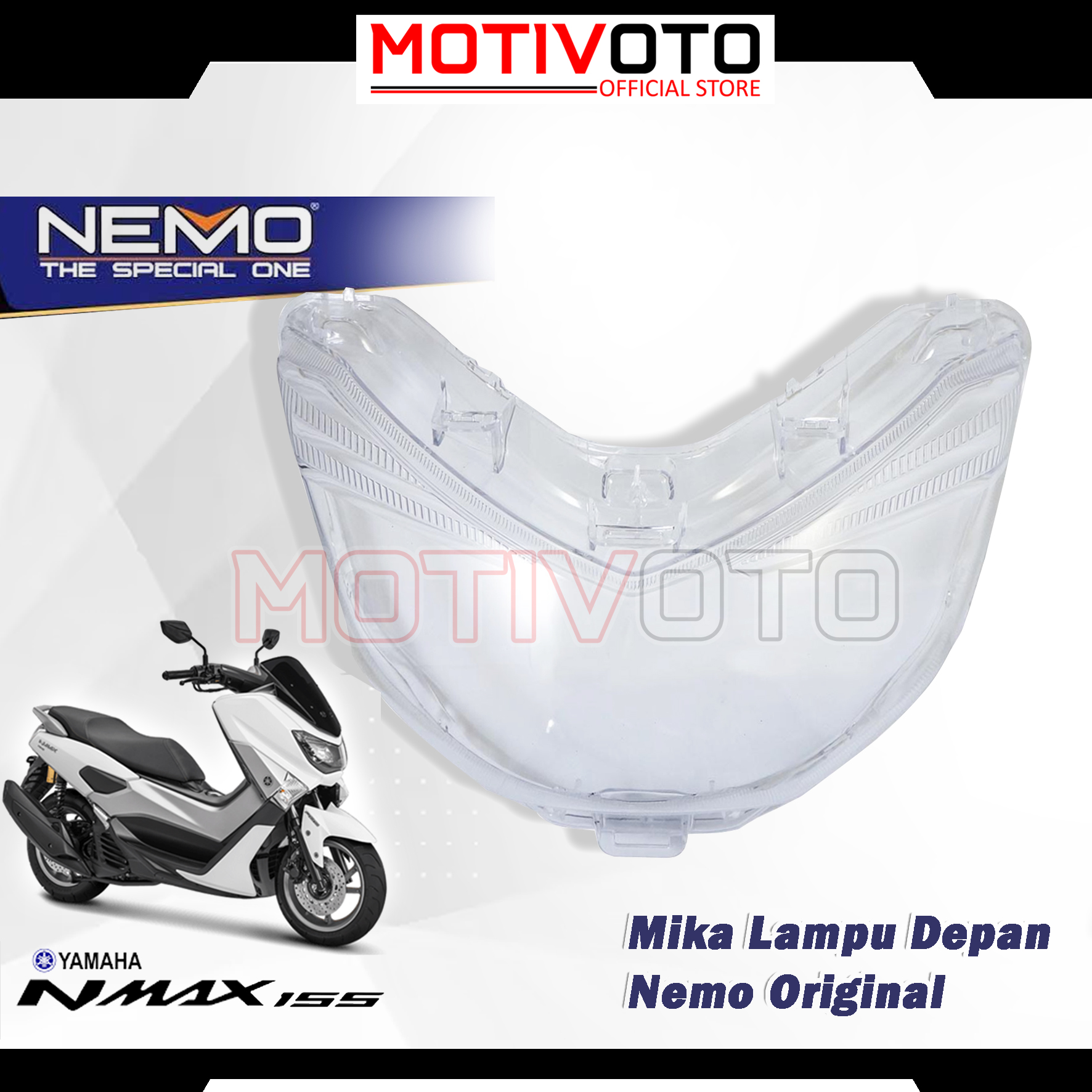 Mika Kaca Lampu Depan Nmax Old Mika Lampu Reflektor Nemo by GMA Original Yamaha Nmax Old 2DP 2014-2019 Warna Clear / Bening / Transparan Kualitas Original Anti Menguning Bahan Tebal dan Kokoh