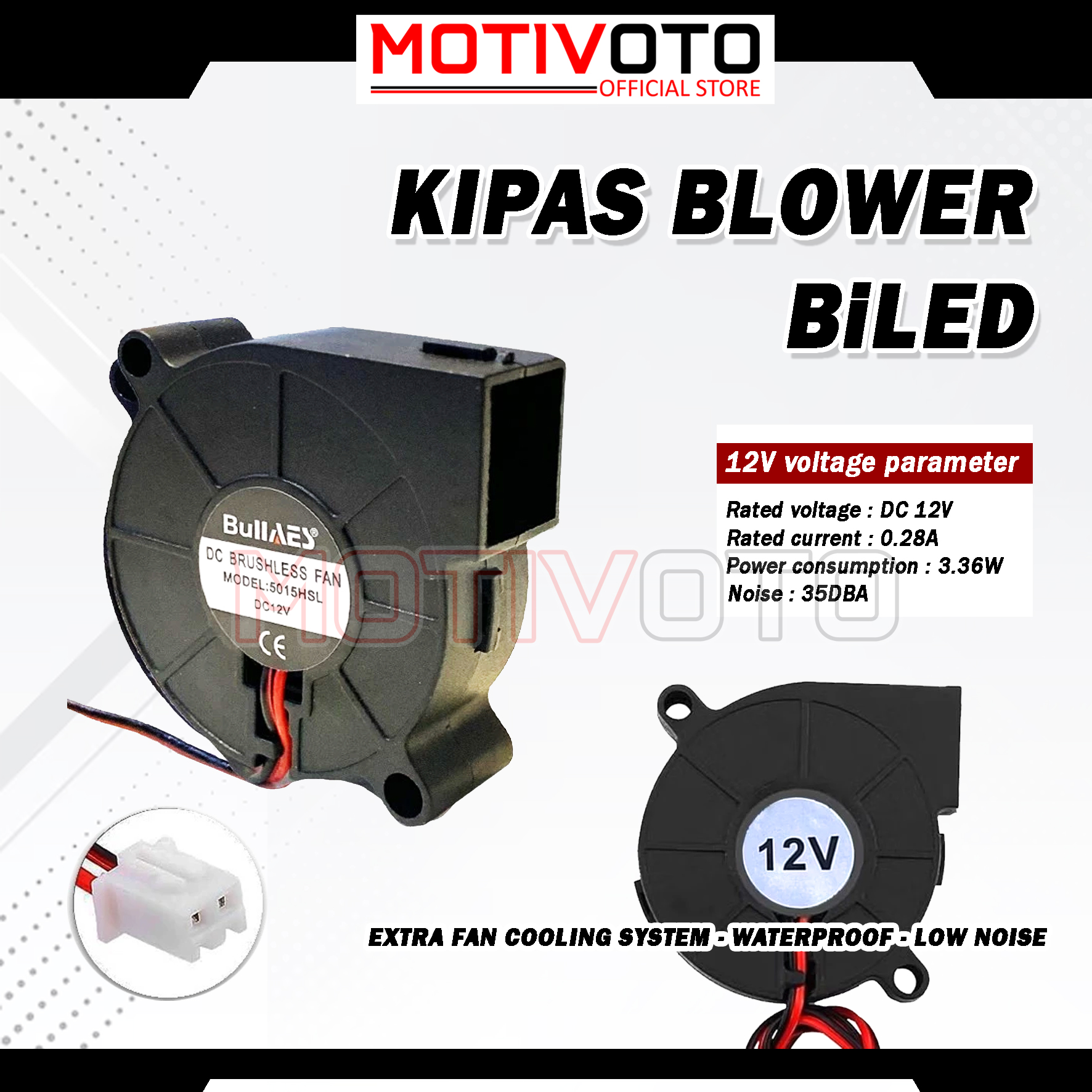 Turbo Blower Kipas Pendingin Projie BiLED Exhaust Fan Cooling Headlamp DC 12v Model Keong Waterproof Nmax Aerox PCX ADV Vario 125/150 BeAT Motor Mobil Exhaust Head Universal